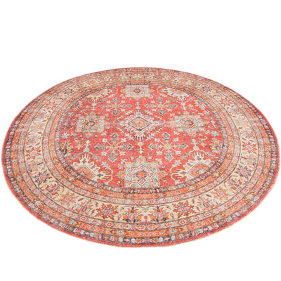 שטיח קשמיר 11 אדום/בז' עגול | השטיח האדום
