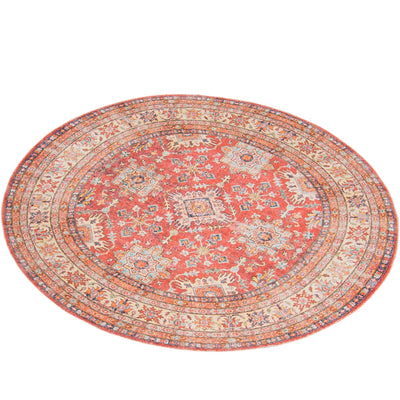 שטיח קשמיר 11 אדום/בז' עגול | השטיח האדום