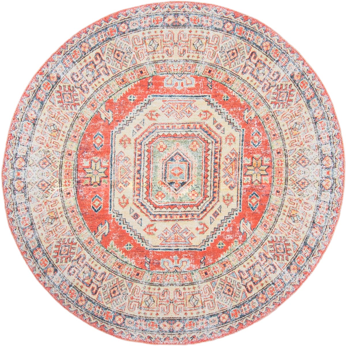 שטיח קשמיר 05 צבעוני עגול | השטיח האדום