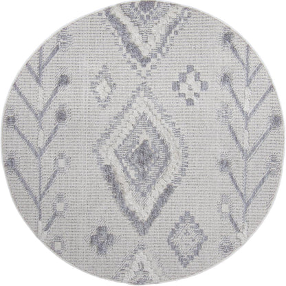 שטיח אטלס 13 אפור/קרם עגול | השטיח האדום