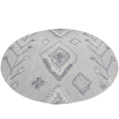 שטיח אטלס 13 אפור/קרם עגול | השטיח האדום