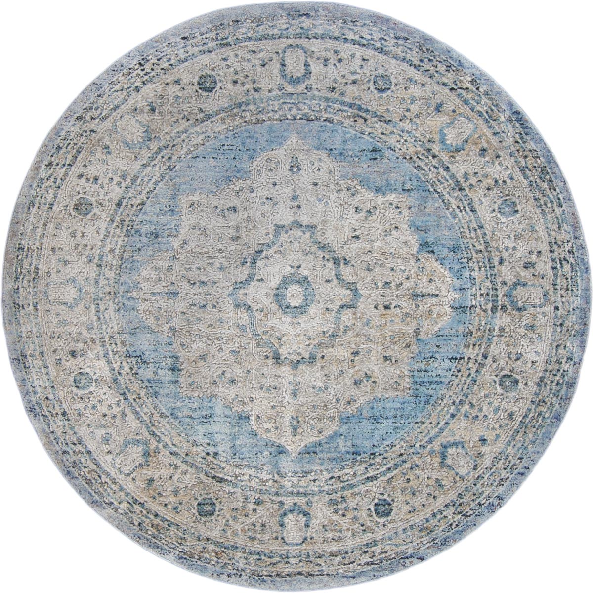 שטיח טוקיו 04 תכלת/בז' עגול | השטיח האדום