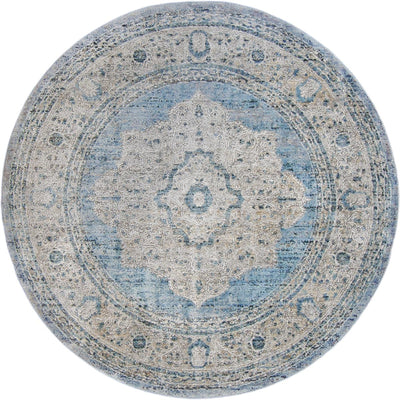 שטיח טוקיו 04 תכלת/בז' עגול | השטיח האדום