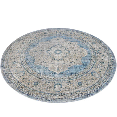 שטיח טוקיו 04 תכלת/בז' עגול | השטיח האדום