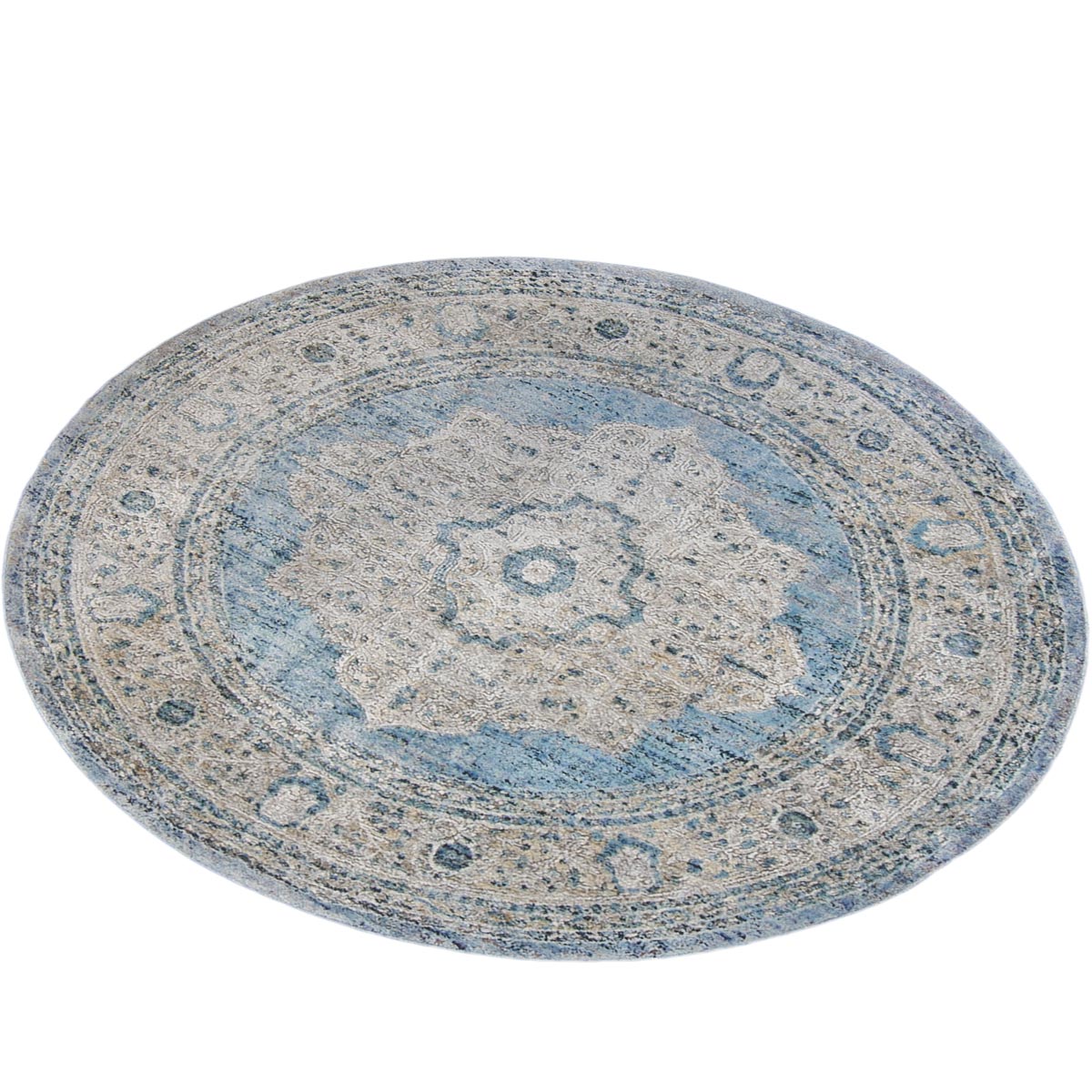 שטיח טוקיו 04 תכלת/בז' עגול | השטיח האדום