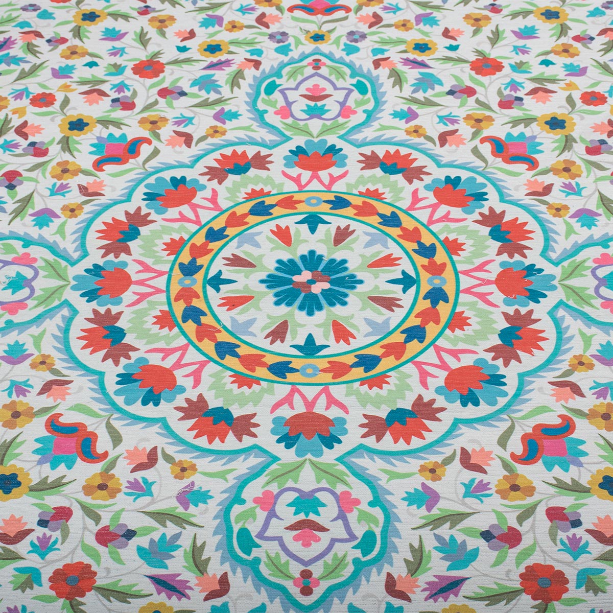 שטיח סמרקנד 01 צהוב עם פרנזים | השטיח האדום