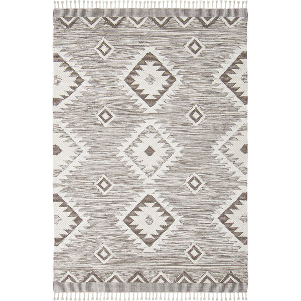 שטיח קילים סקנדינבי 06 חום עם פרנזים KILIM