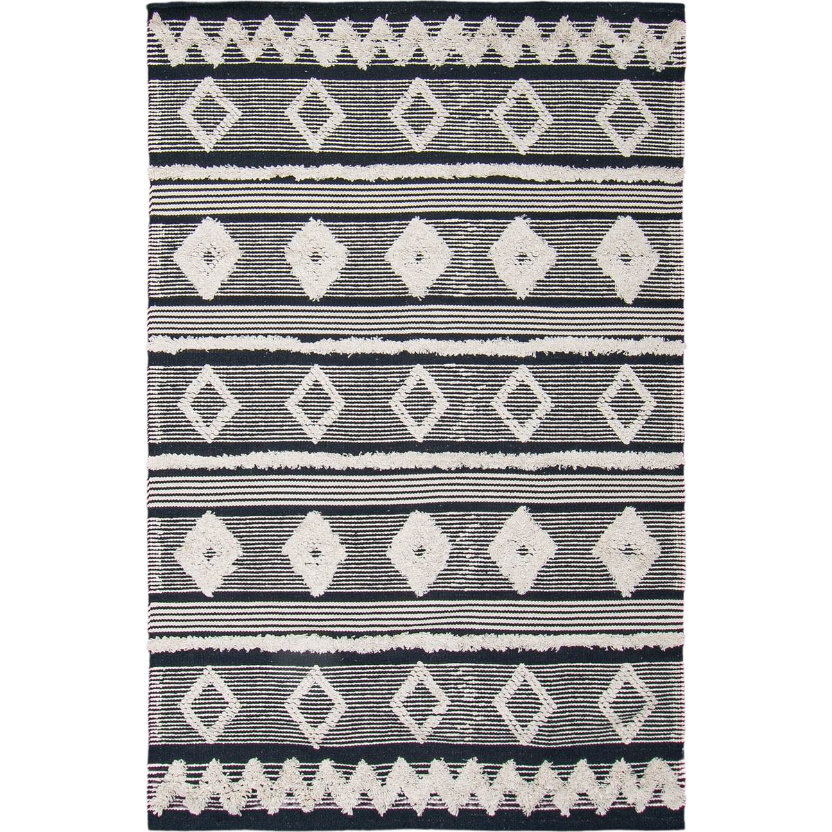 שטיח קילים סקנדינבי 12 שחור/לבן | השטיח האדום