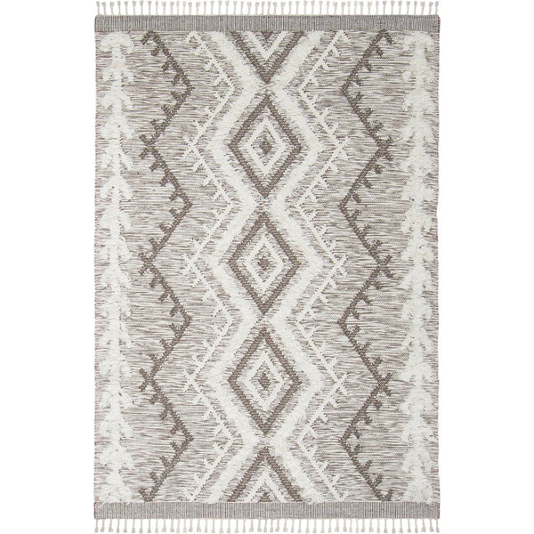 שטיח קילים סקנדינבי 05 חום עם פרנזים KILIM