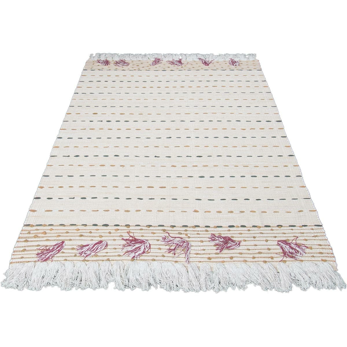 שטיח קילים נורדי 01 צבעוני עם פרנזים | השטיח האדום