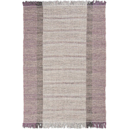 שטיח גפן כותנה 05 סגול/אפור עם פרנזים | השטיח האדום