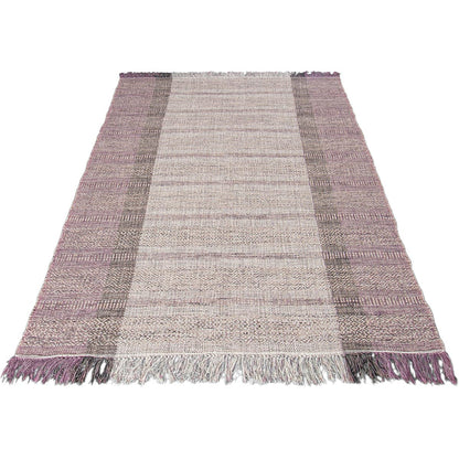 שטיח גפן כותנה 05 סגול/אפור עם פרנזים | השטיח האדום