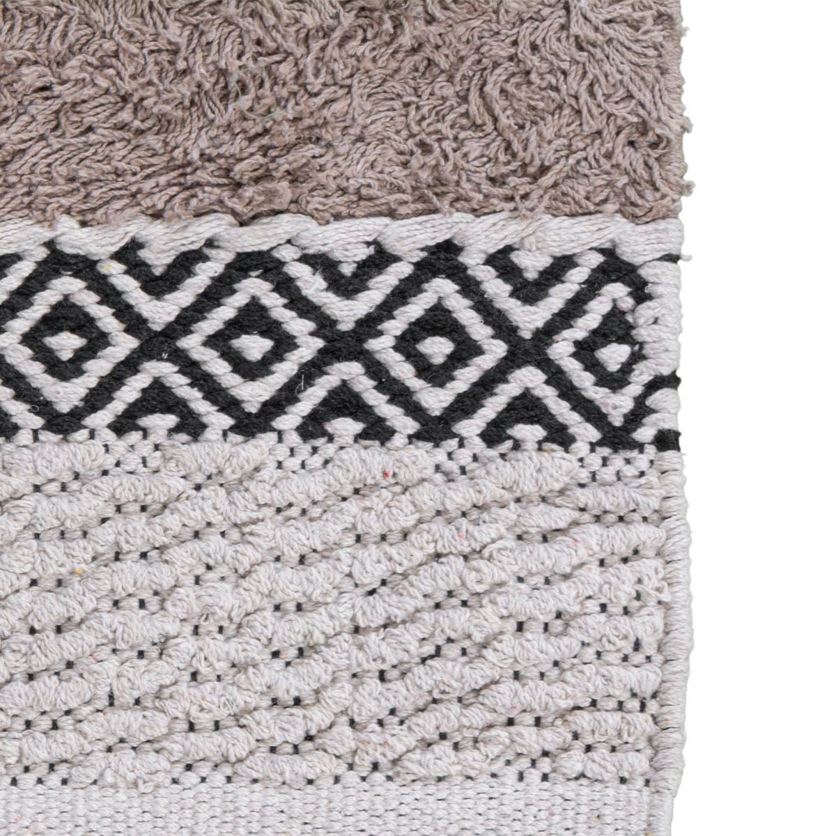 שטיח קילים נורדי 07 בז'/קרם/שחור עם פרנזים | השטיח האדום