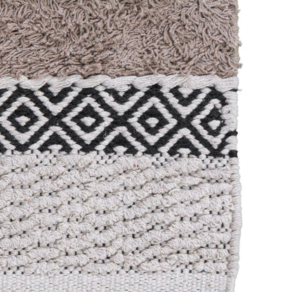 שטיח קילים נורדי 07 בז'/קרם/שחור עם פרנזים | השטיח האדום