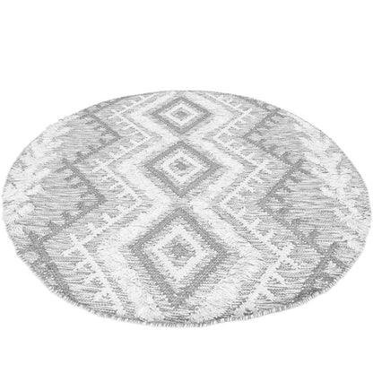 שטיח קילים סקנדינבי 05 אפור בהיר עגול | השטיח האדום