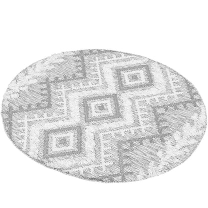 שטיח קילים סקנדינבי 05 אפור בהיר עגול | השטיח האדום