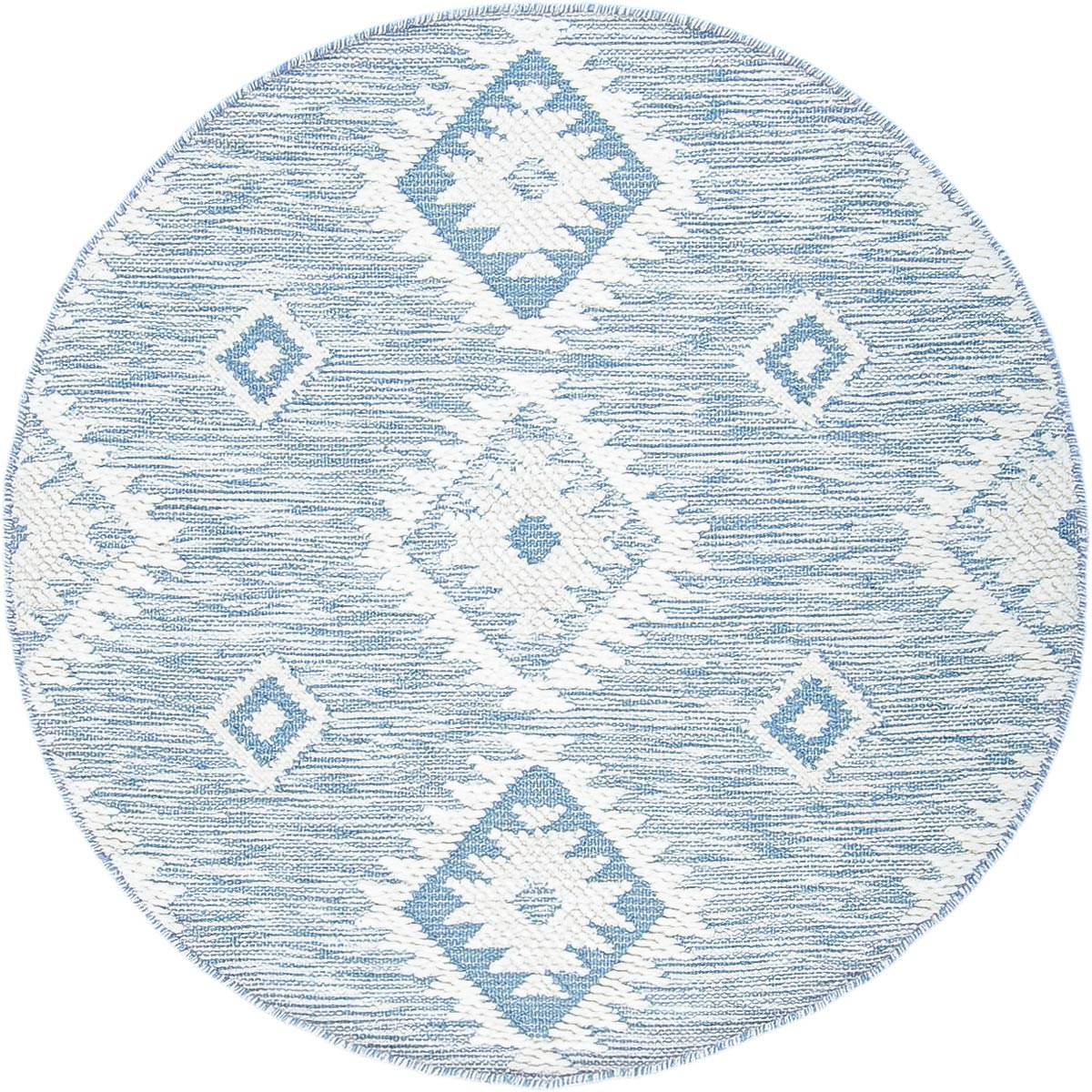 שטיח קילים סקנדינבי 06 תכלת עגול | השטיח האדום