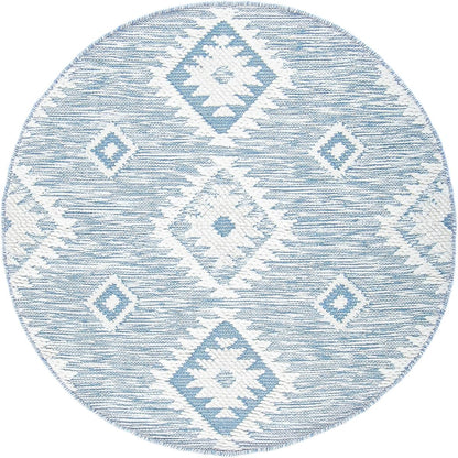 שטיח קילים סקנדינבי 06 תכלת עגול | השטיח האדום