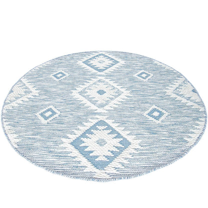 שטיח קילים סקנדינבי 06 תכלת עגול | השטיח האדום