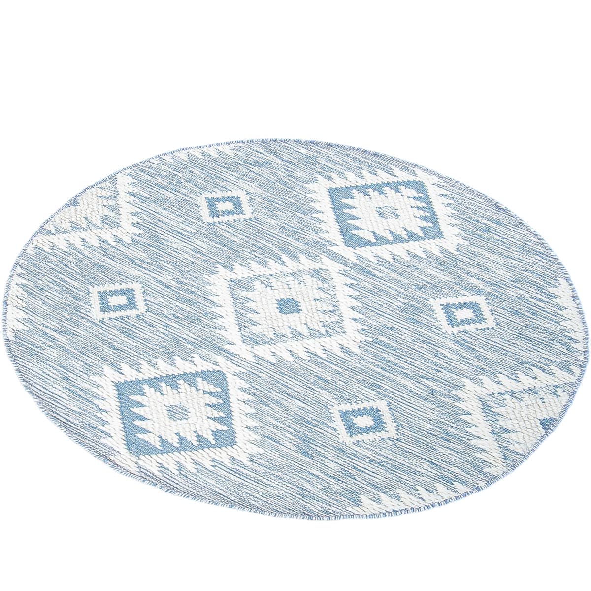 שטיח קילים סקנדינבי 06 תכלת עגול | השטיח האדום