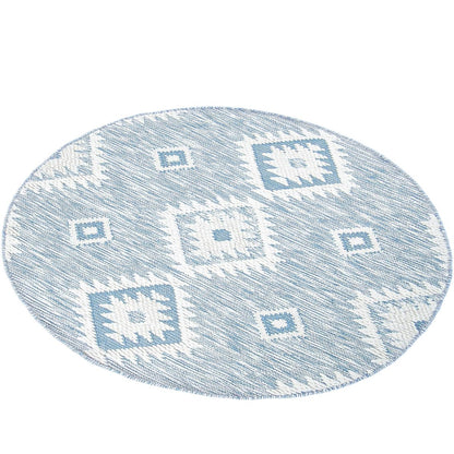 שטיח קילים סקנדינבי 06 תכלת עגול | השטיח האדום