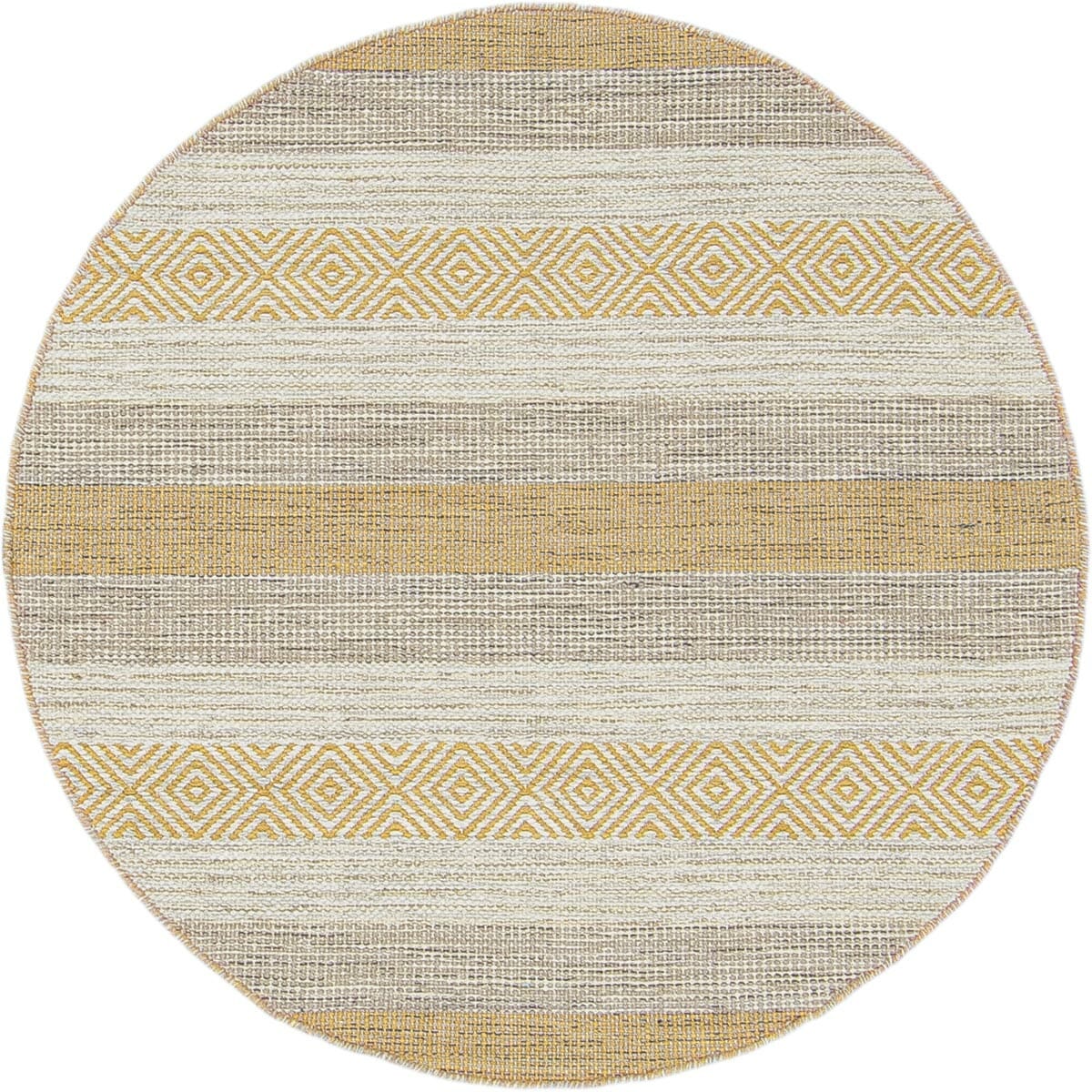 שטיח גפן כותנה 03 צהוב עגול | השטיח האדום