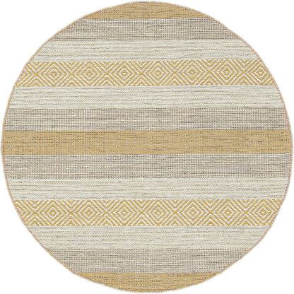 שטיח גפן כותנה 03 צהוב עגול | השטיח האדום