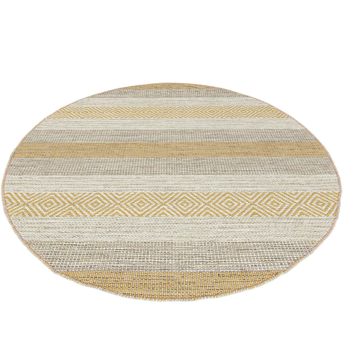 שטיח גפן כותנה 03 צהוב עגול | השטיח האדום