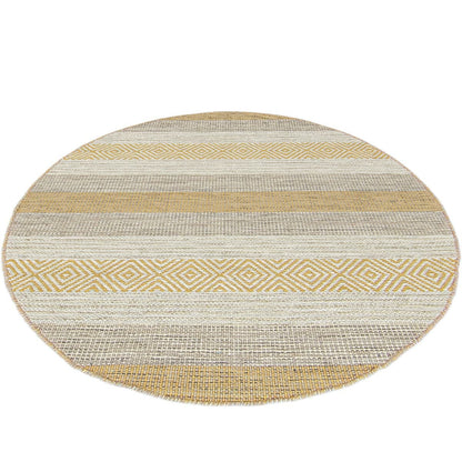 שטיח גפן כותנה 03 צהוב עגול | השטיח האדום