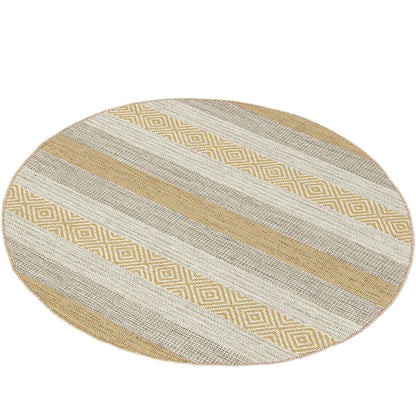 שטיח גפן כותנה 03 צהוב עגול | השטיח האדום