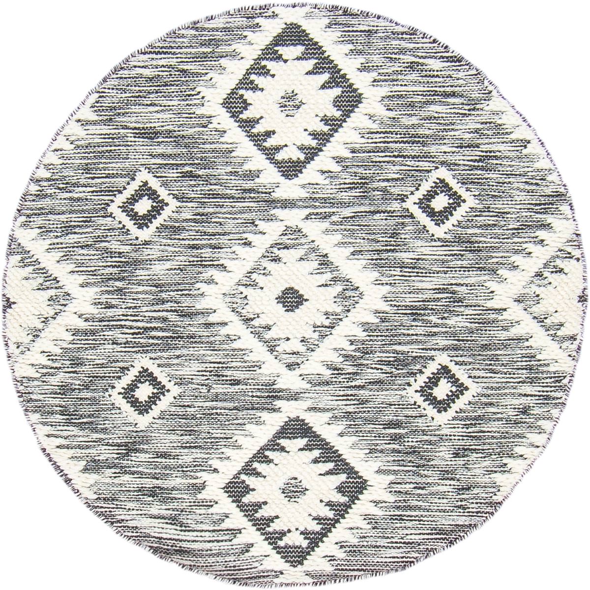שטיח קילים סקנדינבי 06 אפור עגול | השטיח האדום