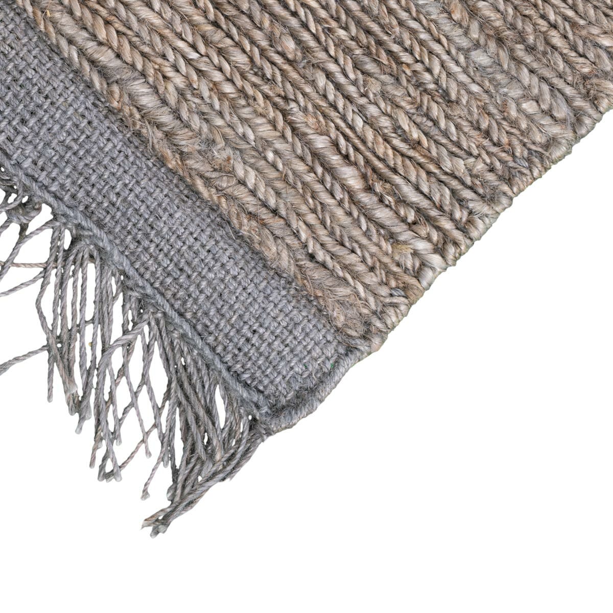 שטיח תמר אריגה גסה 03 אפור עם פרנזים | השטיח האדום