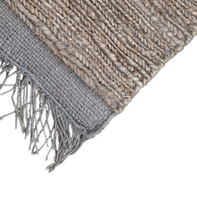 שטיח תמר אריגה גסה 03 אפור עם פרנזים | השטיח האדום