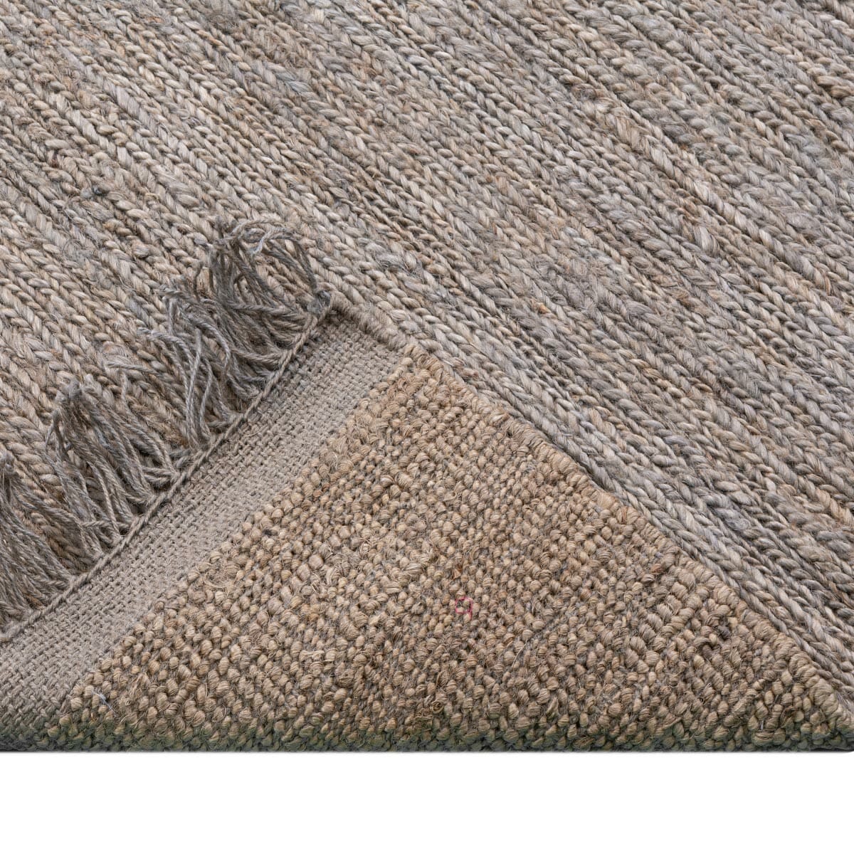 שטיח תמר אריגה גסה 03 אפור עם פרנזים | השטיח האדום