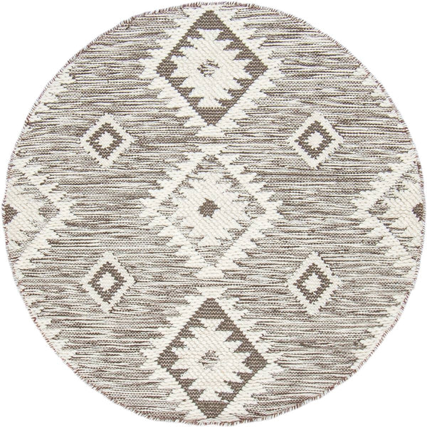 שטיח קילים סקנדינבי 06 חום עגול KILIM