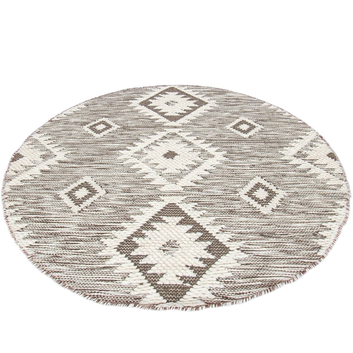 שטיח קילים סקנדינבי 06 חום עגול | השטיח האדום