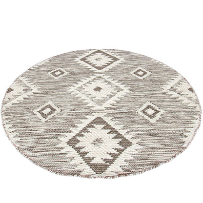 שטיח קילים סקנדינבי 06 חום עגול | השטיח האדום