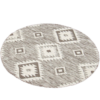 שטיח קילים סקנדינבי 06 חום עגול | השטיח האדום