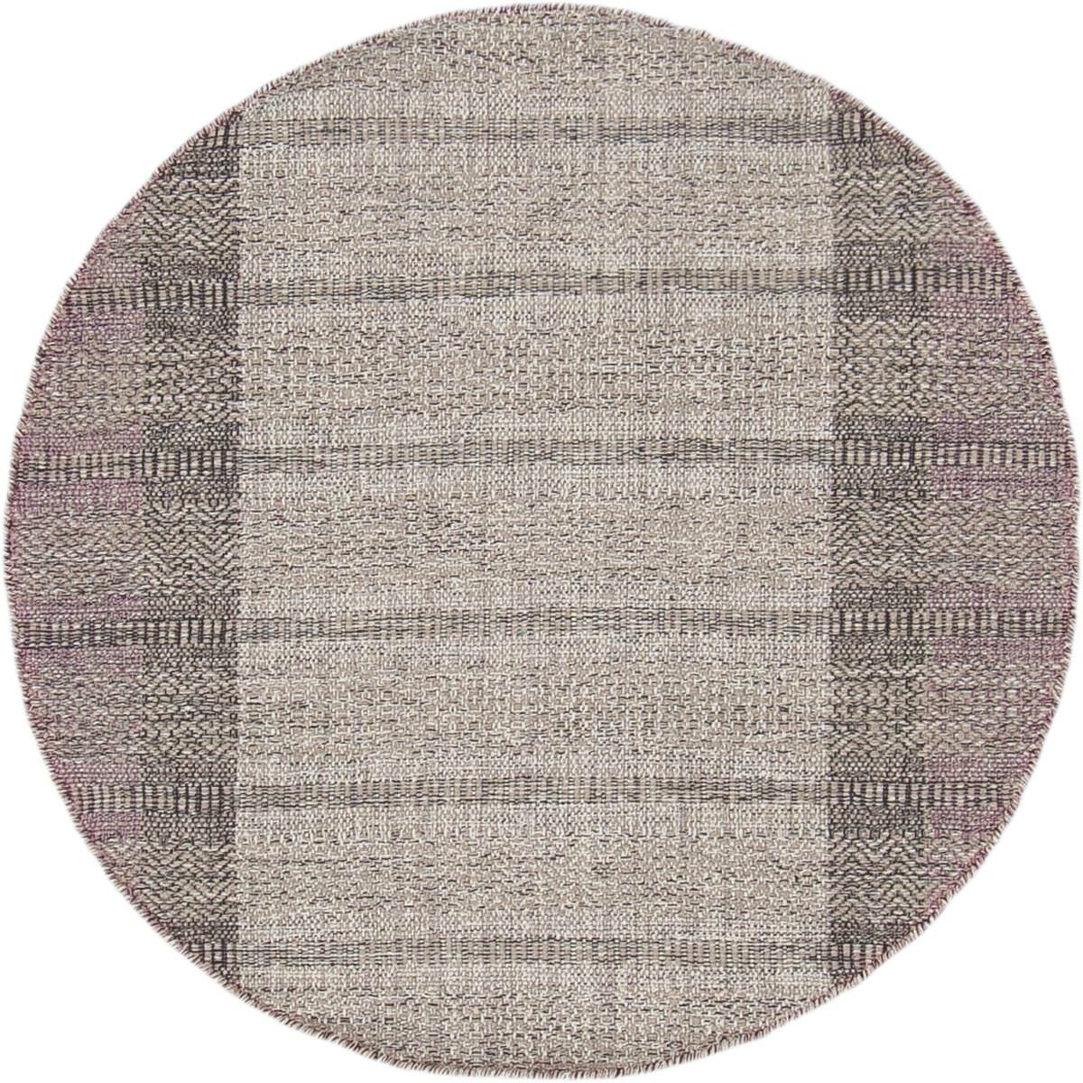 שטיח גפן כותנה 05 סגול/אפור עגול | השטיח האדום