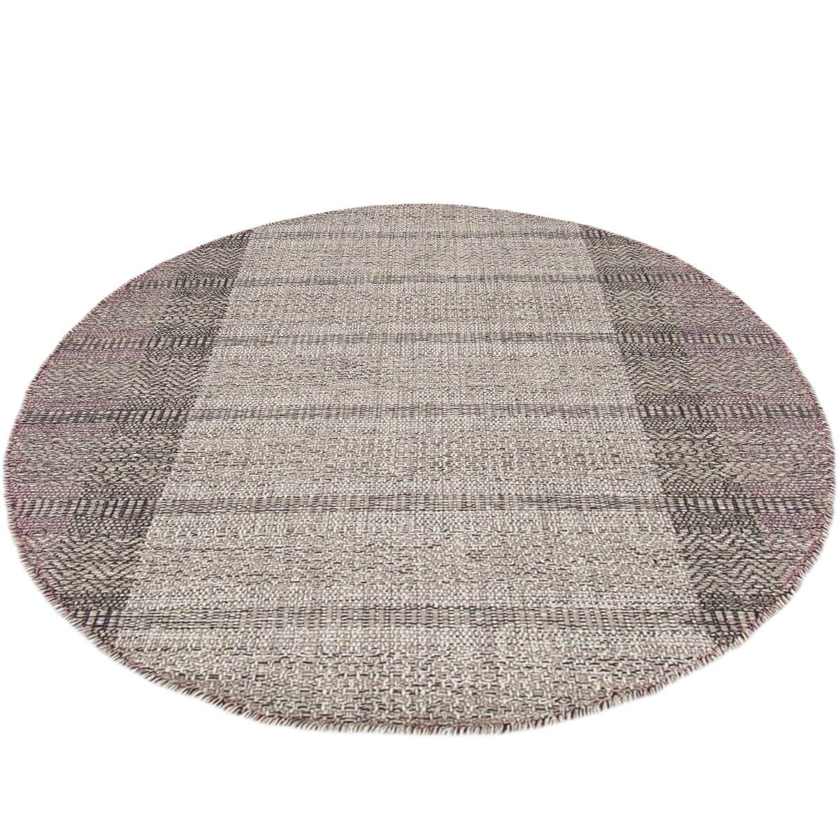 שטיח גפן כותנה 05 סגול/אפור עגול | השטיח האדום
