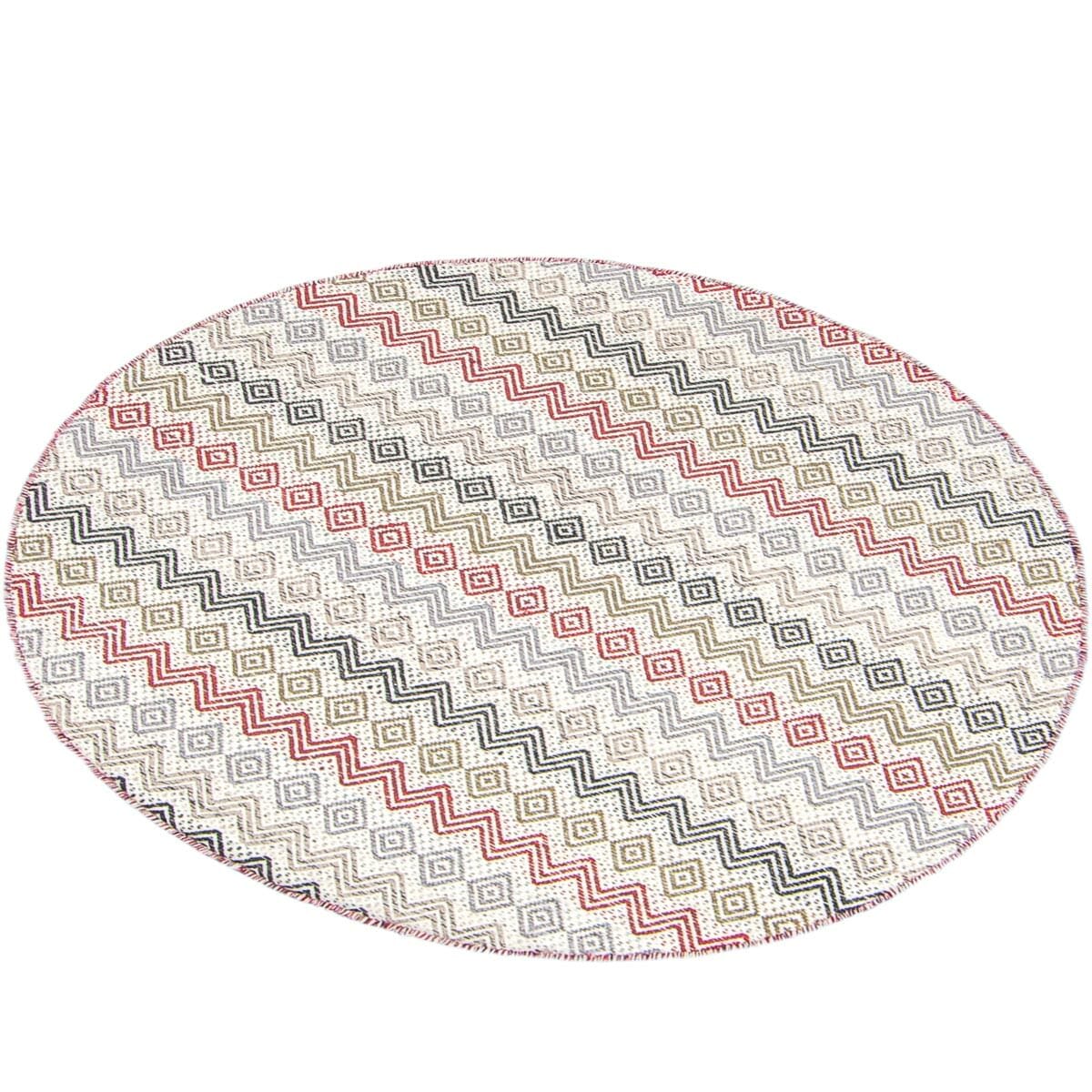 שטיח גפן כותנה 04 צבעוני עגול | השטיח האדום