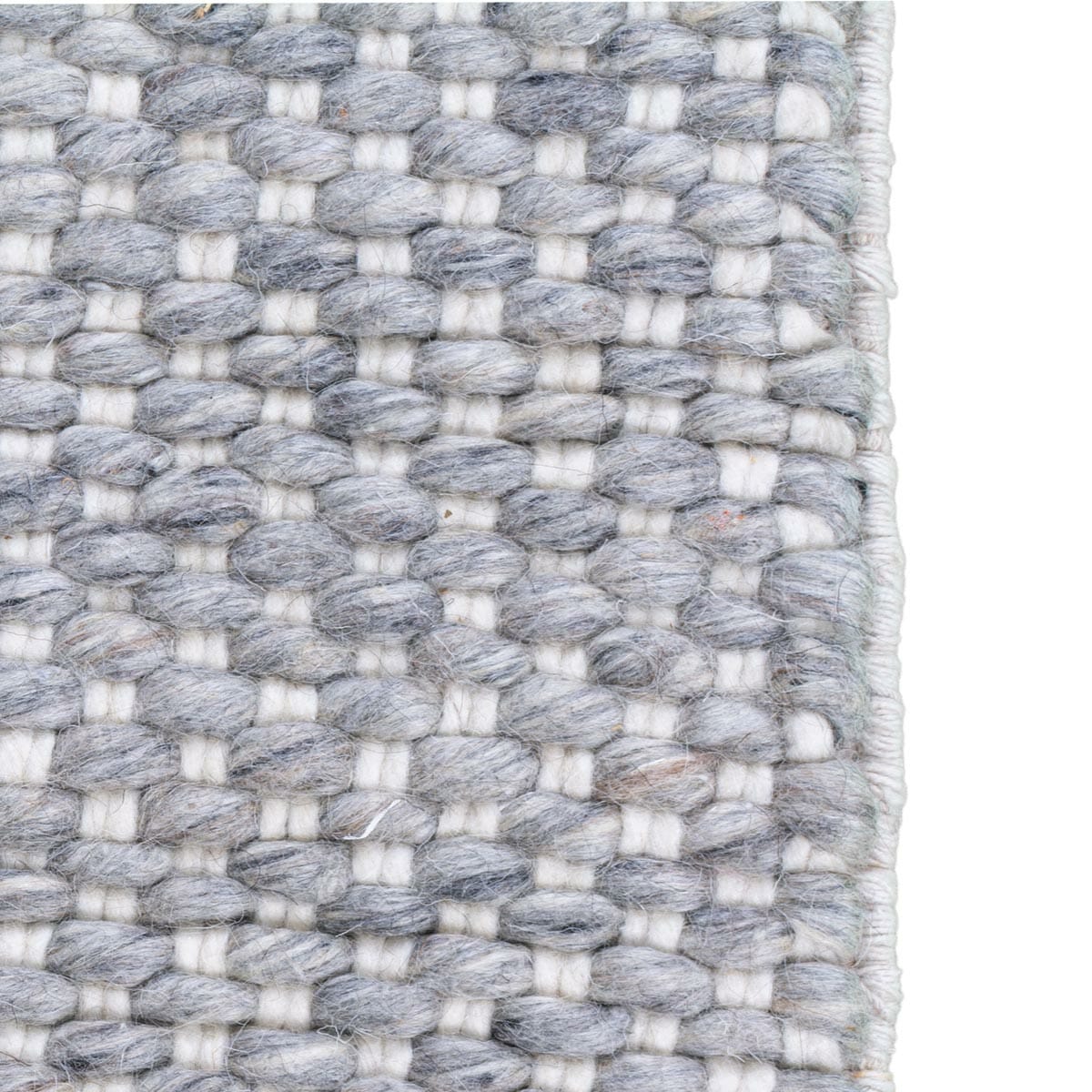 שטיח גפן חלות עבות 04 אפור/קרם עם פרנזים | השטיח האדום