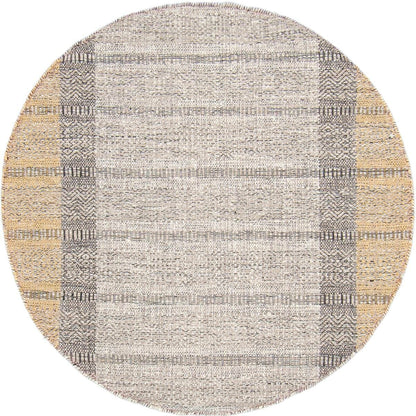 שטיח גפן כותנה 05 צהוב/אפור עגול | השטיח האדום