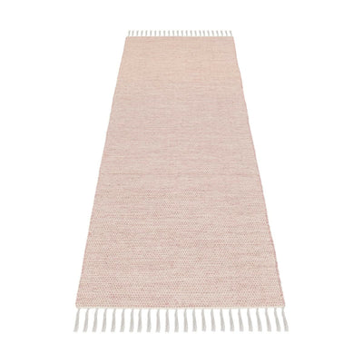 שטיח גפן כותנה 01 ורוד בהיר ראנר עם פרנזים | השטיח האדום
