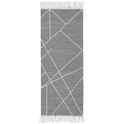 שטיח קילים סקנדינבי 13 אפור ראנר עם פרנזים | השטיח האדום