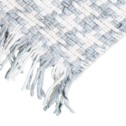 שטיח גפן חלות עבות 04 כחול/תכלת עם פרנזים | השטיח האדום