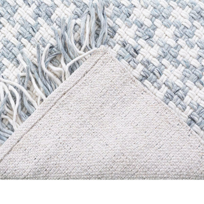 שטיח גפן חלות עבות 04 כחול/תכלת עם פרנזים | השטיח האדום