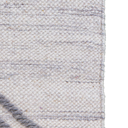 שטיח קילים סקנדינבי 16 לבן/אפור בהיר עם פרנזים | השטיח האדום