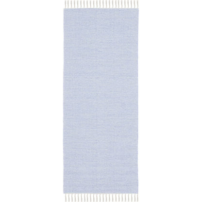 שטיח גפן כותנה 01 תכלת ראנר עם פרנזים | השטיח האדום