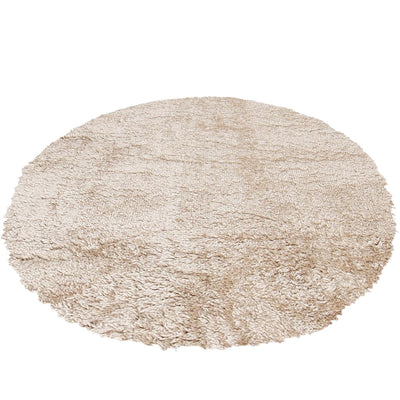 שטיח שאגי קטיפה 01 בז' כהה עגול | השטיח האדום